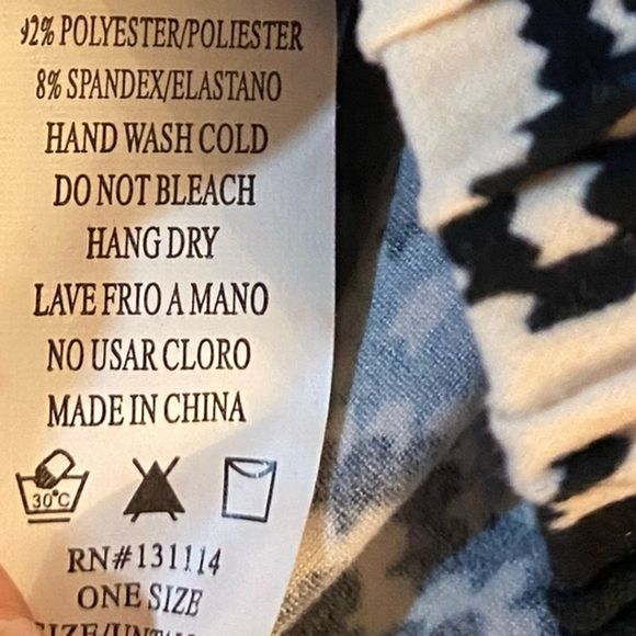 Women's Leggings One Size Black/White/blue Christmas - Picture 4 of 7